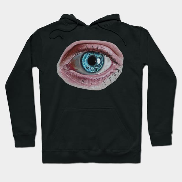 blue eye drawing Hoodie by cristianvan